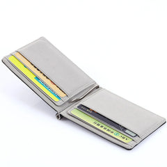 Men Short Skin Wallet PU Leather Money Clips Solid Thin Wallet