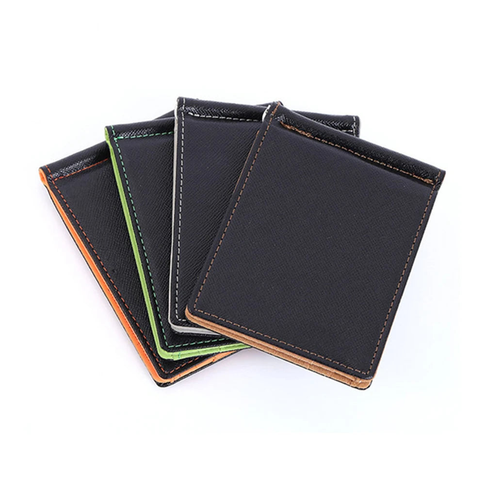 Men Short Skin Wallet PU Leather Money Clips Solid Thin Wallet