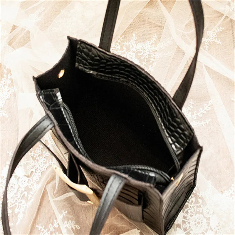 Crocodile Pattern Small Square Bag Women Handbags Shoulder Messenger Purses