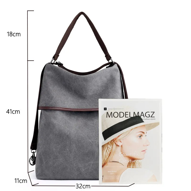 Retro Canvas Women's Backpack School Rucksack Anti-Theft Bag