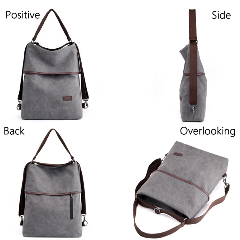 Retro Canvas Women's Backpack School Rucksack Anti-Theft Bag