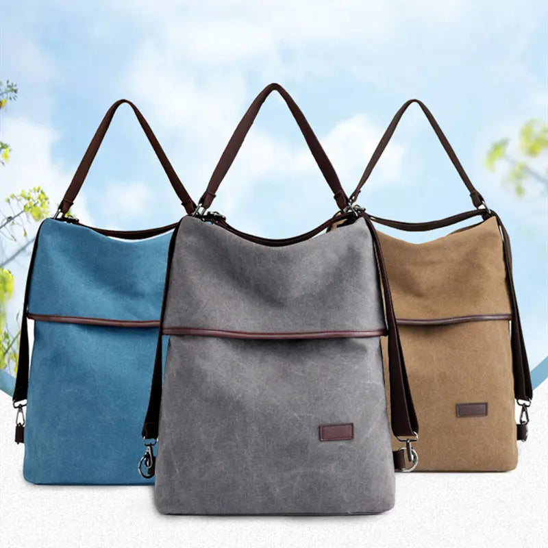 Retro Canvas Women's Backpack School Rucksack Anti-Theft Bag