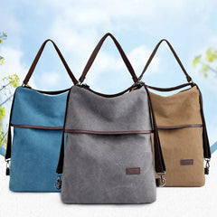 Retro Canvas Women's Backpack School Rucksack Anti-Theft Bag