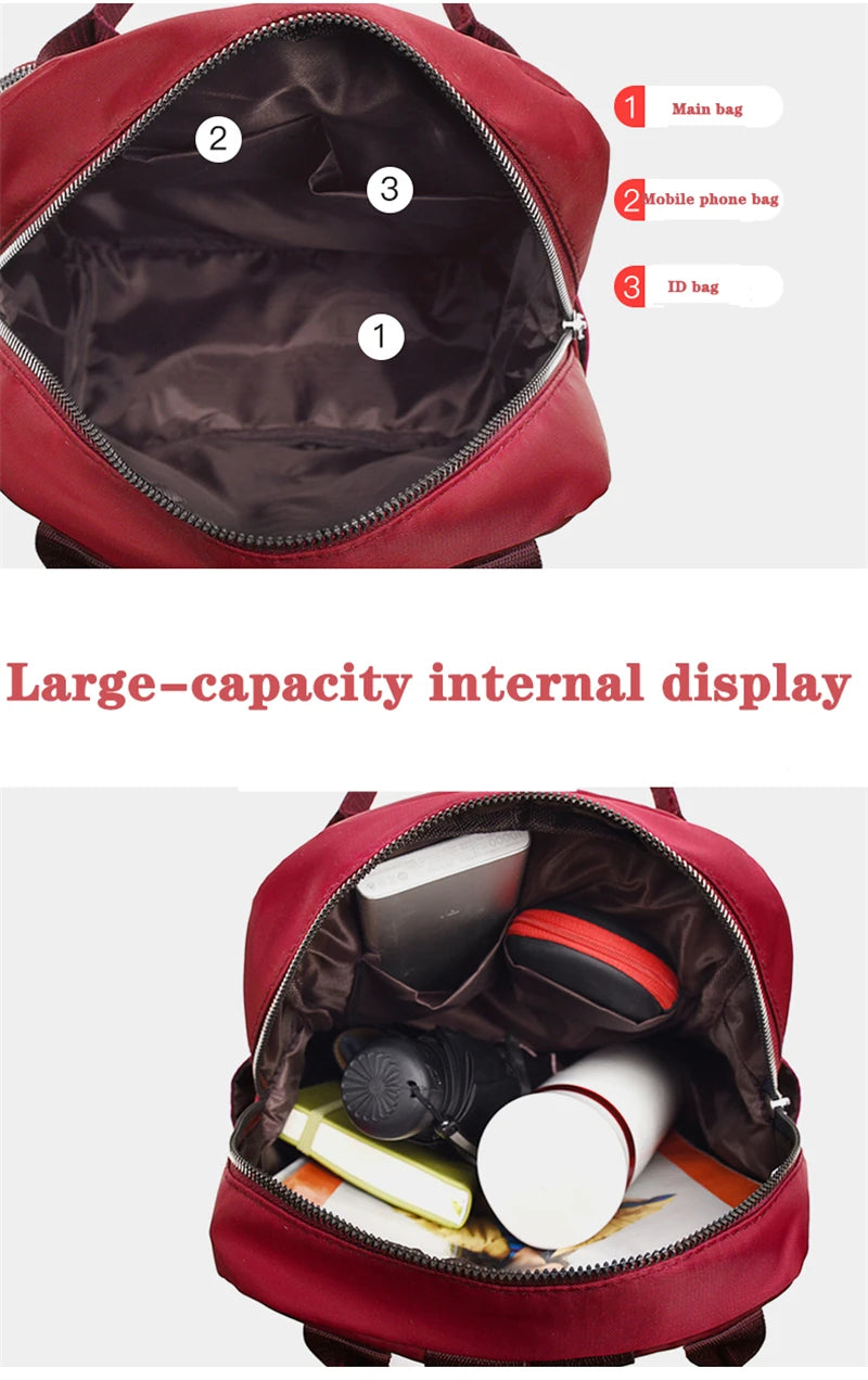 Waterproof Nylon Women Handbag and Backpack Combo