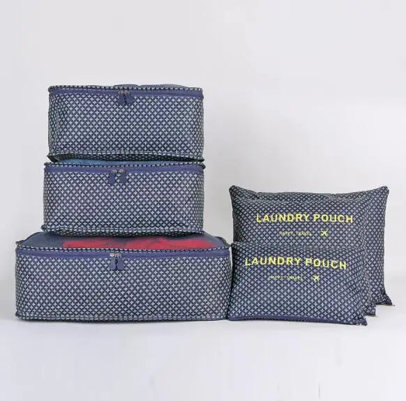 6pcs Double Zipper Waterproof Travel Bags Set