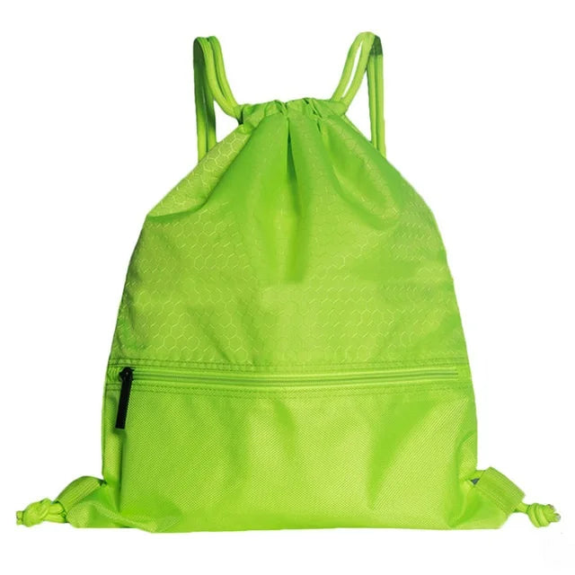 Portable Drawstring Backpack Large Capacity Travel Bag with Zipper