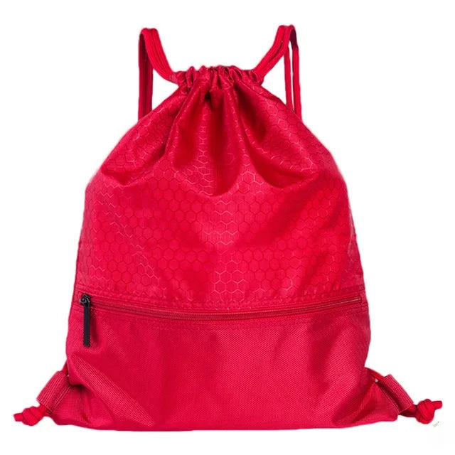 Portable Drawstring Backpack Large Capacity Travel Bag with Zipper