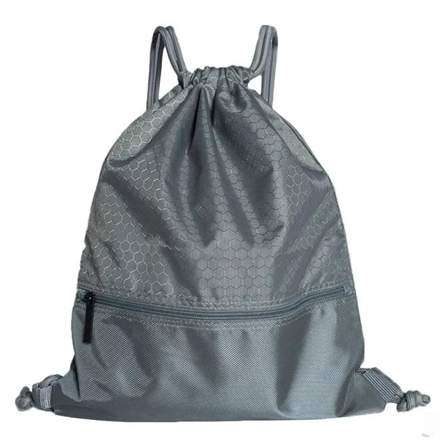 Portable Drawstring Backpack Large Capacity Travel Bag with Zipper