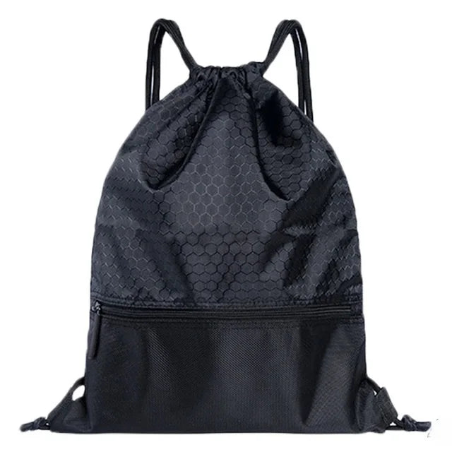 Portable Drawstring Backpack Large Capacity Travel Bag with Zipper