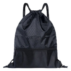 Portable Drawstring Backpack Large Capacity Travel Bag with Zipper
