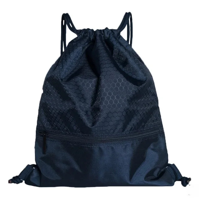 Portable Drawstring Backpack Large Capacity Travel Bag with Zipper