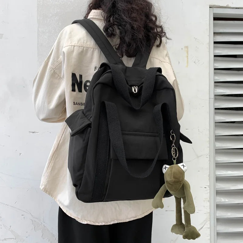 Waterproof Nylon Backpack for Teenage Girl School Bag