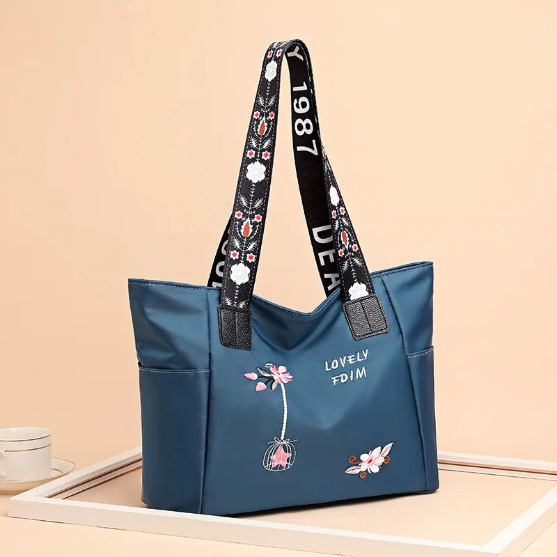 Casual Soft Tote Bag for Women High Capacity Shoulder Bag Zipper Interior