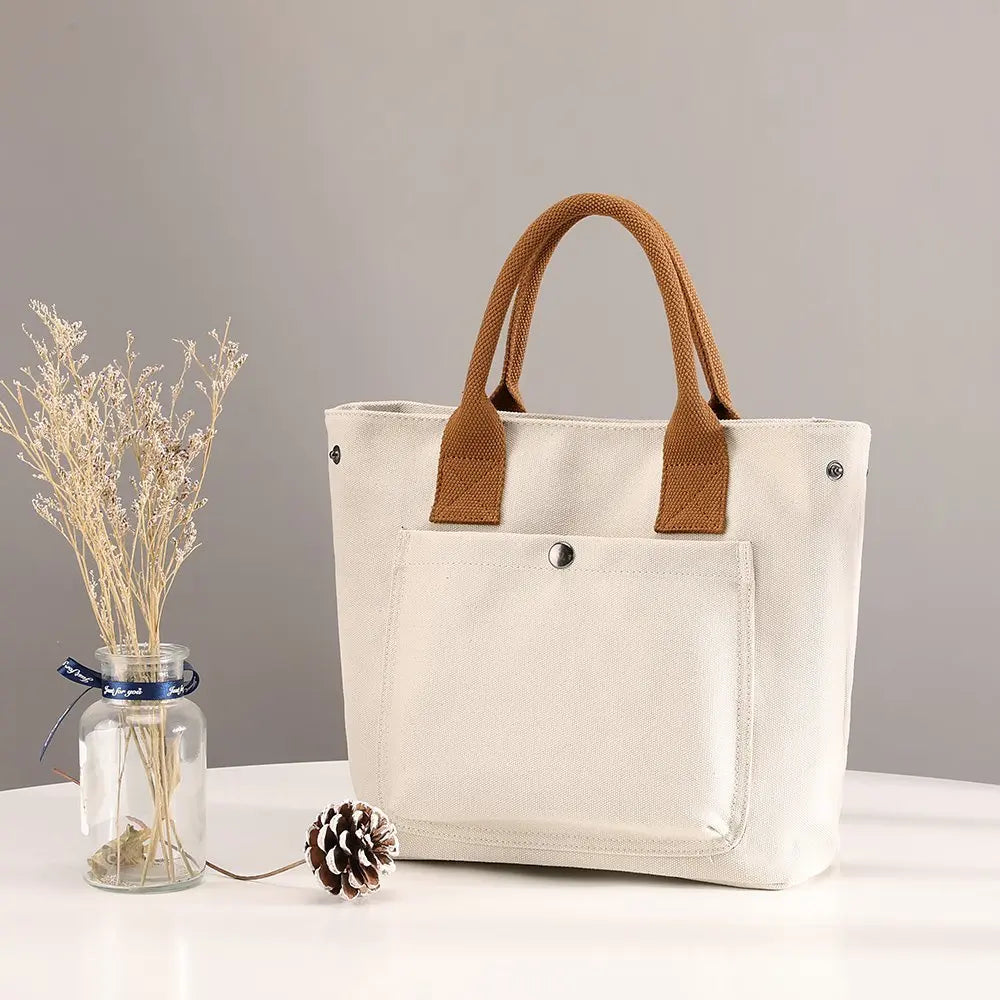 Women Canvas Shopping Tote Bag Foldable Reusable Casual Handbag