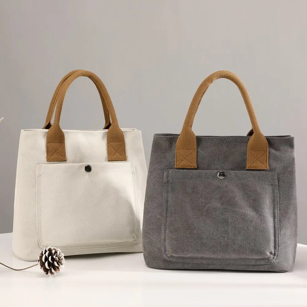 Women Canvas Shopping Tote Bag Foldable Reusable Casual Handbag
