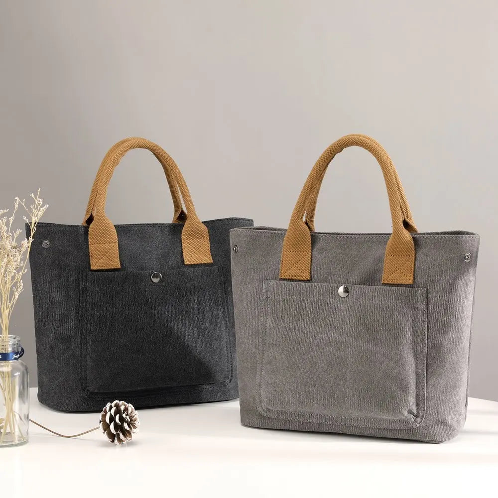 Women Canvas Shopping Tote Bag Foldable Reusable Casual Handbag