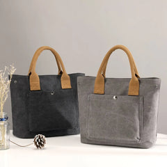 Women Canvas Shopping Tote Bag Foldable Reusable Casual Handbag