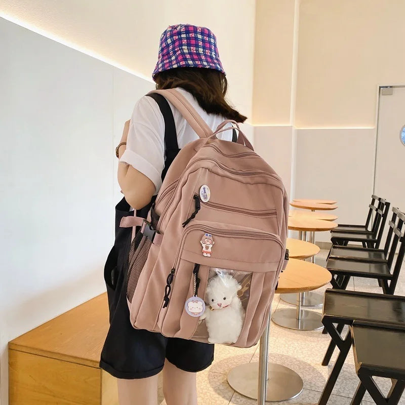 Summer Nylon Women Rucksack Female Travel Double Shoulder Backpack