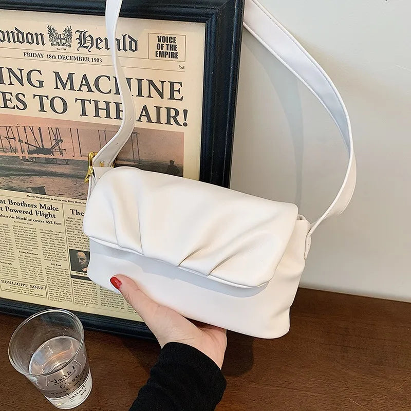 Women's Shoulder Bag Purse Handbag Solid Pu Leather