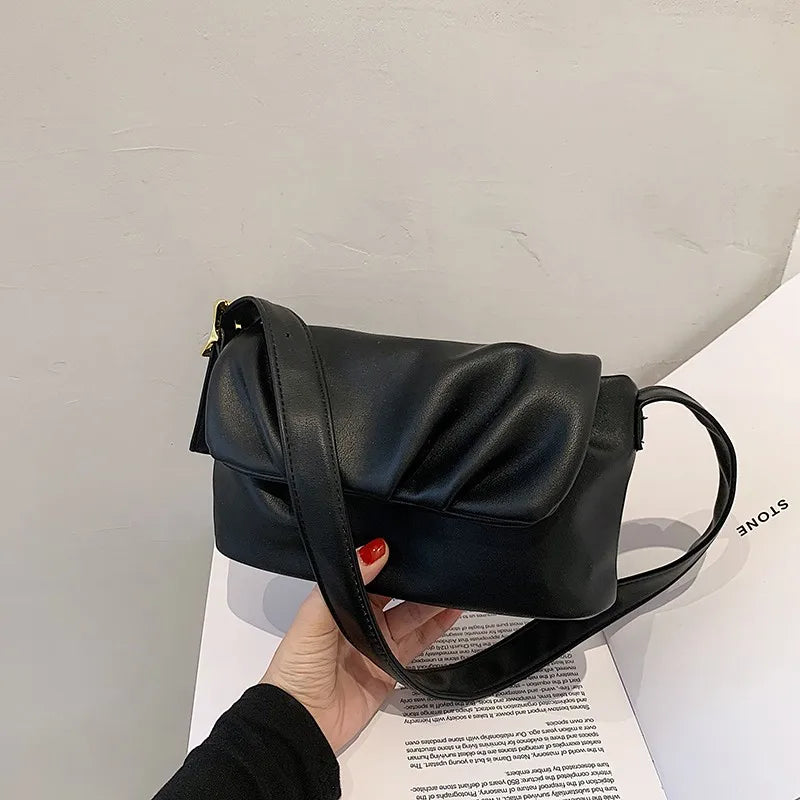 Women's Shoulder Bag Purse Handbag Solid Pu Leather
