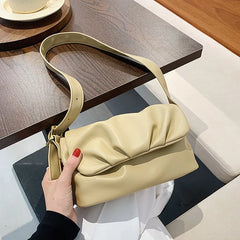 Women's Shoulder Bag Purse Handbag Solid Pu Leather