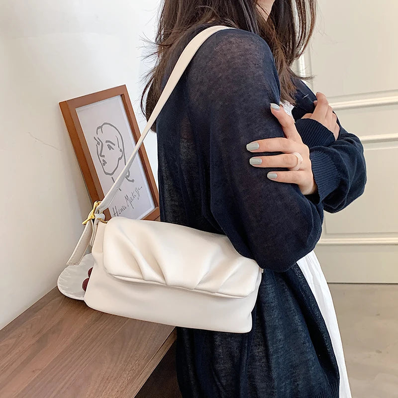 Women's Shoulder Bag Purse Handbag Solid Pu Leather
