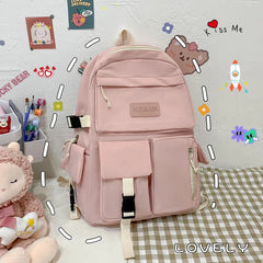 Large-Capacity Canvas Backpack for Students