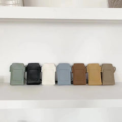 Mini Crossbody Phone Bag Solid PU Leather Youth Shoulder Bag