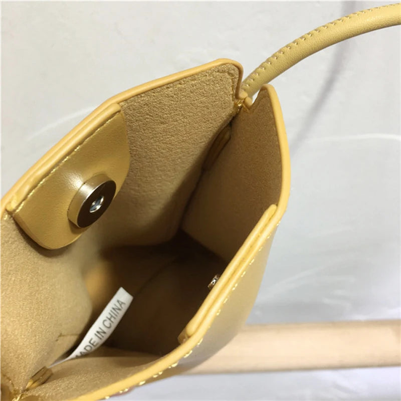 Mini Crossbody Phone Bag Solid PU Leather Youth Shoulder Bag
