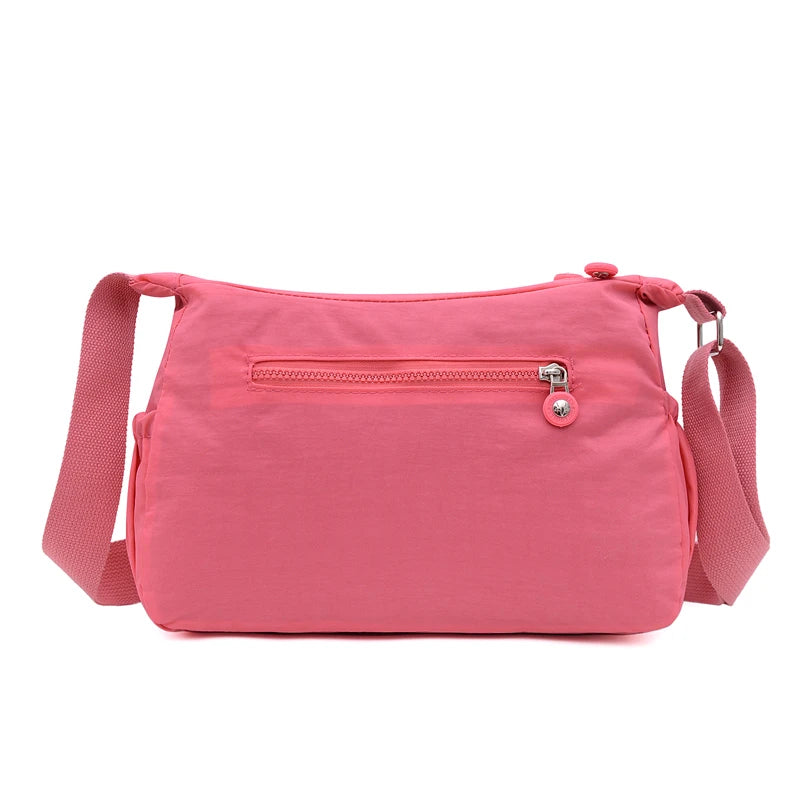 Women's Waterproof Nylon Crossbody Bag Wave Point Shoulder Messenger Bag
