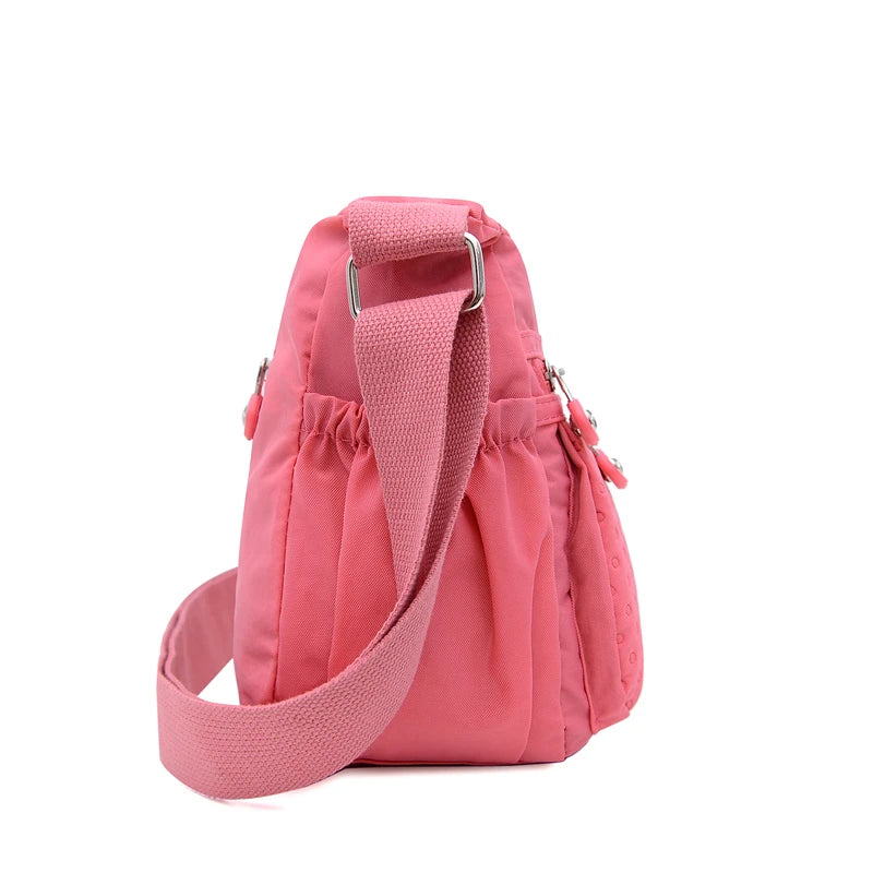 Women's Waterproof Nylon Crossbody Bag Wave Point Shoulder Messenger Bag