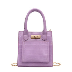 Crocodile Pattern Crossbody Handbag Retro Style Shoulder Bag for Ladies