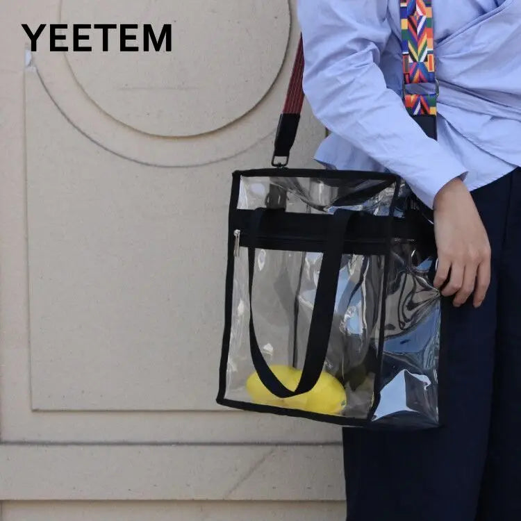 Pvc Women Shoulder Bag Transparent Solid Slung Shoulder Bag
