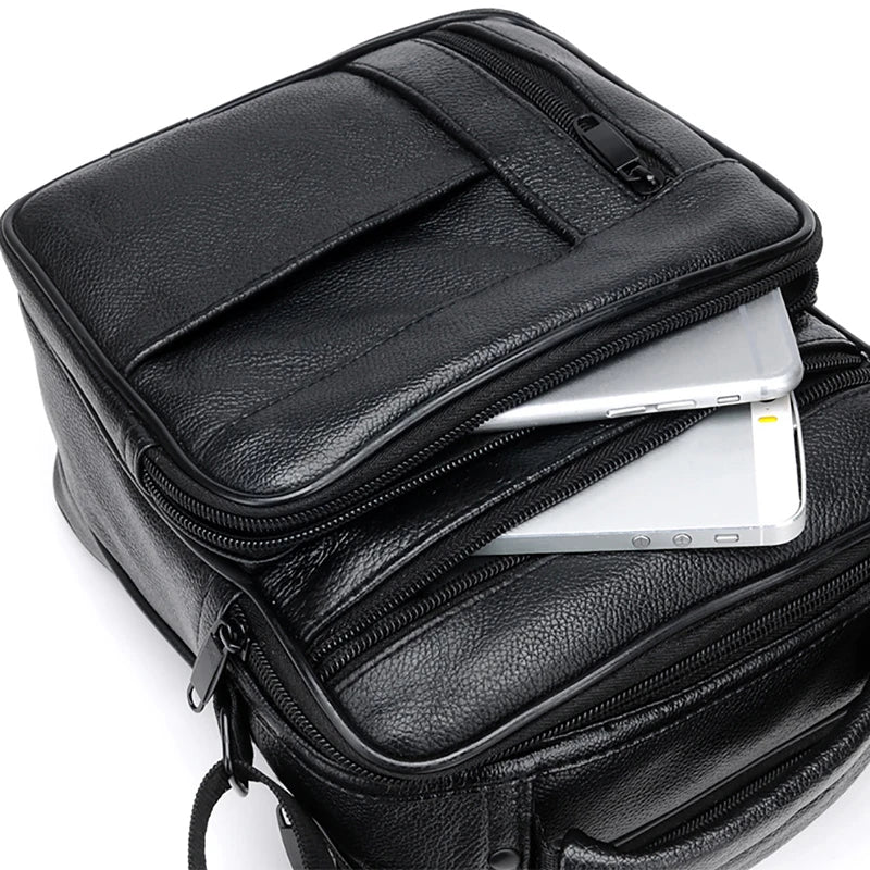 Men's Casual Leather Shoulder Messenger Bag Cross-body Tote