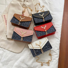 Christmas Style Reindeer Women Handbag Clutch Shoulder Wedding Crossbody Bag