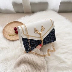 Christmas Style Reindeer Women Handbag Clutch Shoulder Wedding Crossbody Bag
