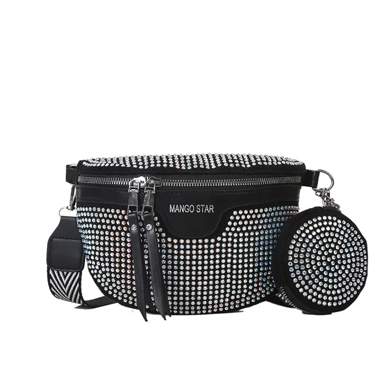 Rhinestone Funny Packs Female Shoulder Bag