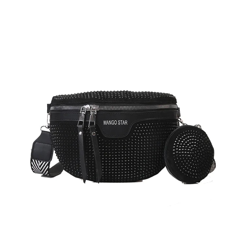 Rhinestone Funny Packs Female Shoulder Bag