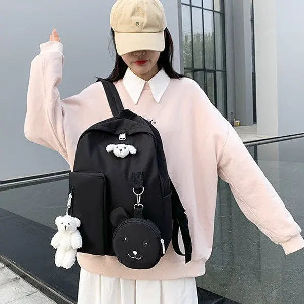 Teenage Girls School Bag Travel Laptop Backpack Ring Design