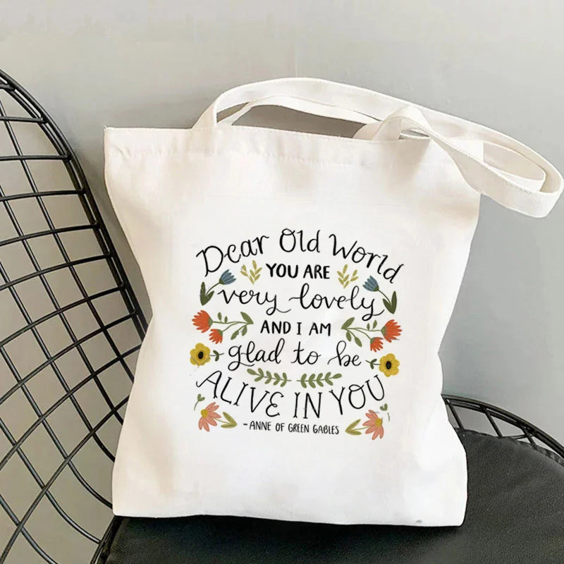 Hedgehog Printed Tote Bag Harajuku Shopper Handbag Girl Shoulder Shopping Bag