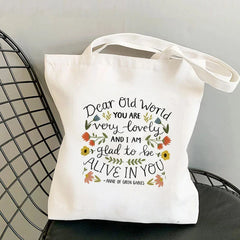 Hedgehog Printed Tote Bag Harajuku Shopper Handbag Girl Shoulder Shopping Bag