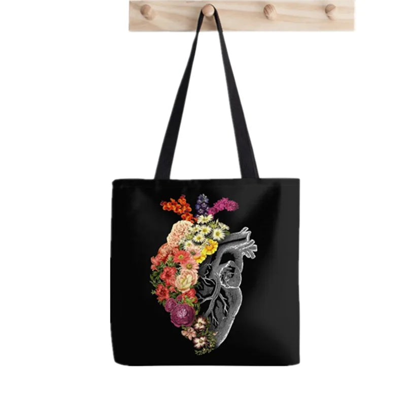 Klimt Kiss Tote Bag Harajuku Shopper Handbag Canvas Lady Shoulder Bag