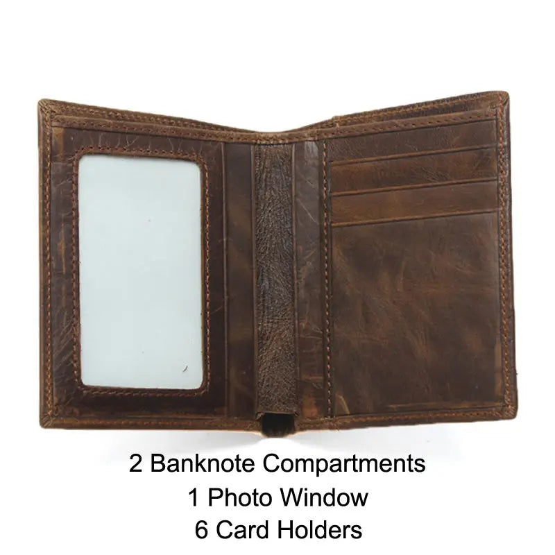 Crocodile Men's Leather Wallet Bi-Fold Money Purse Slim Walet
