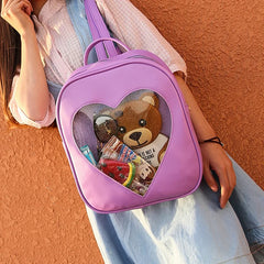 Heart Shape Backpacks Harajuku School Shoulder Bags Girls Book Bag
