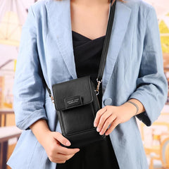 Retro Shoulder Bag with Transparent Touch Screen for Mobile Phone