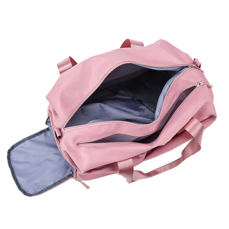 Women's Fitness Yoga Bag Shoe Pocket Waterproof Nylon Weekend Sport Bag