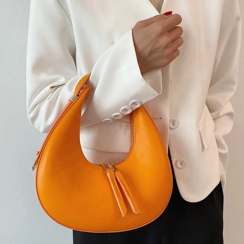 Vintage Single Shoulder Bags For Women Handbag High Leather Clutches Lady Purse