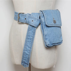 Denim Waist Bag Women Fanny Pack Adjustable Belt Female Phone Pouch Hip Pack