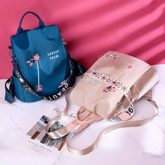 Waterproof Oxford Women Backpack Anti-theft Print School Bag High Capacity