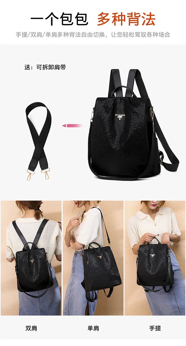 Waterproof Anti-theft Oxford Women Backpack Print School Bags